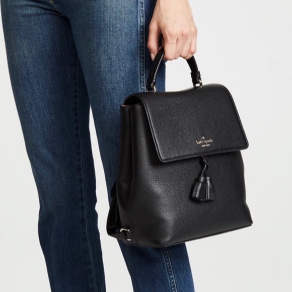 Kate Spade Black Hayes Medium Backpack and card wallet - Picture 2 of 8